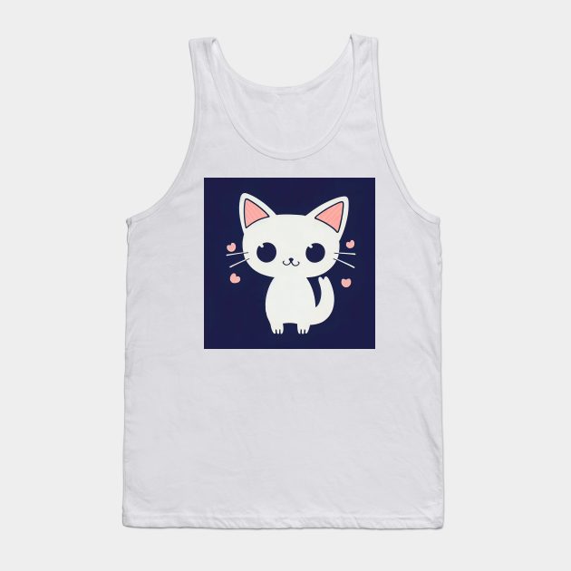 Cartoon cat character icon logo Tank Top by DyeruArt